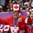 SOCHI, RUSSIA - FEBRUARY 13: Canadian fans cheers during the game opposing team Norway during men's preliminary round action at the Sochi 2014 Olympic Winter Games. (Photo by Andre Ringuette/HHOF-IIHF Images)

